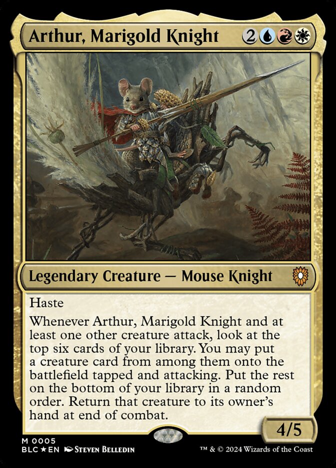 Arthur, Marigold Knight – Mythic Magic: The Gathering card from Bloomburrow Commander (#5)