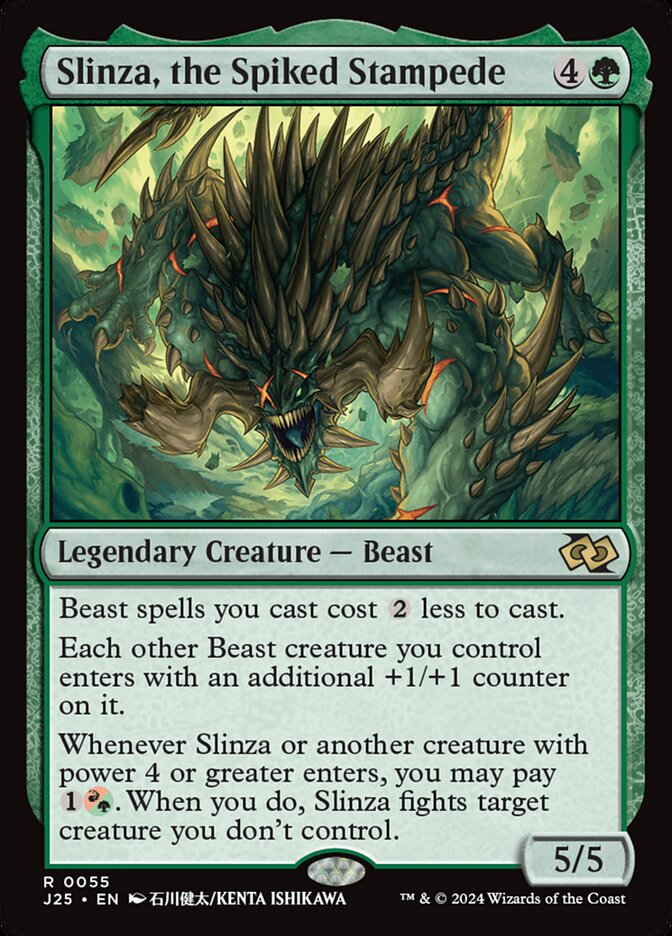Slinza, the Spiked Stampede – Rare Magic: The Gathering card from Foundations Jumpstart (#55)