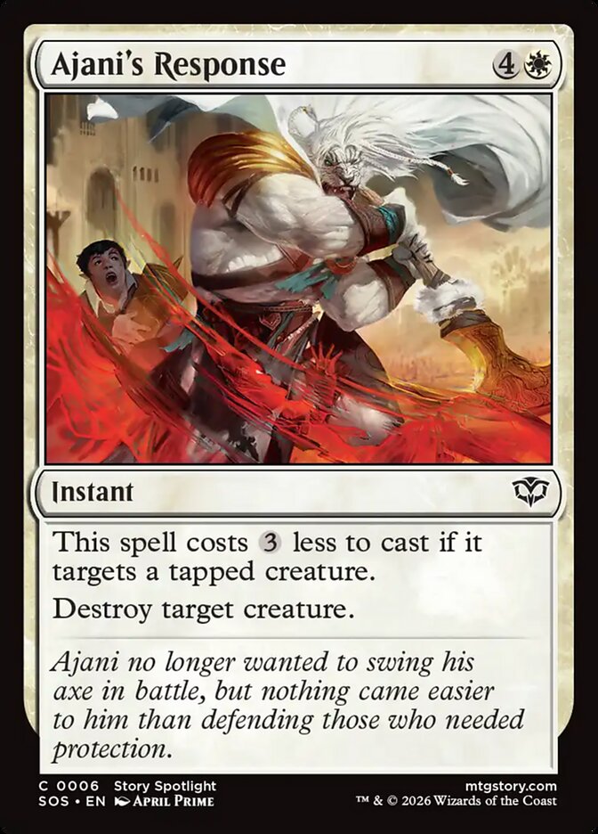 Ajani's Response – Common Magic: The Gathering card from Secrets of Strixhaven (#6)