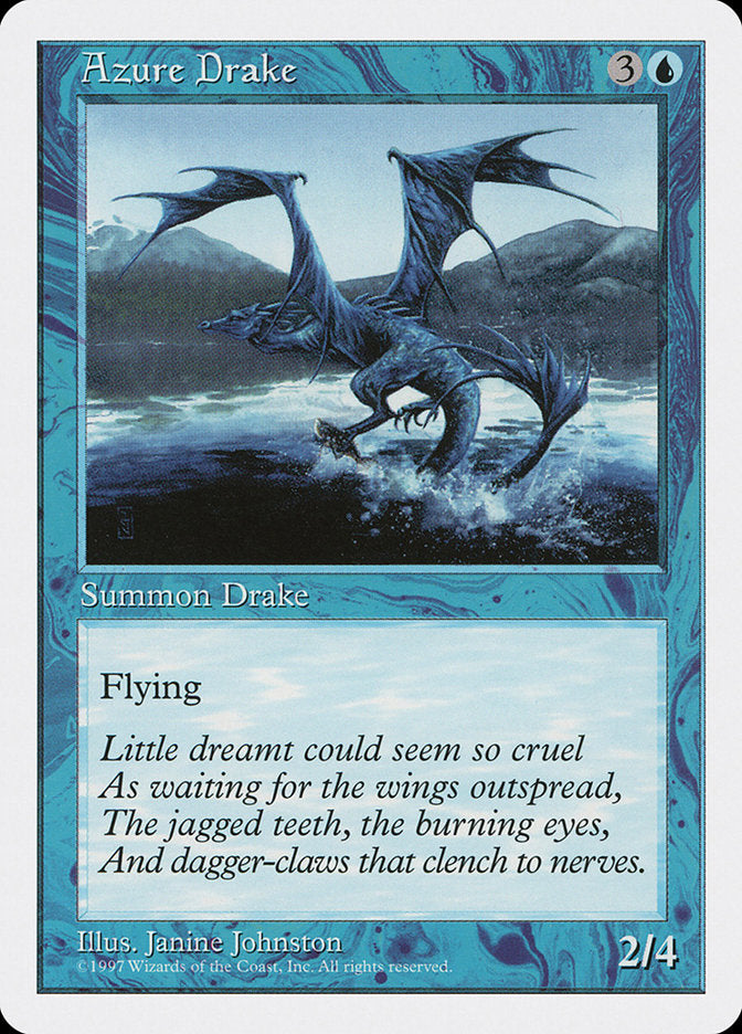 Azure Drake – Uncommon Magic: The Gathering card from Fifth Edition (#73)