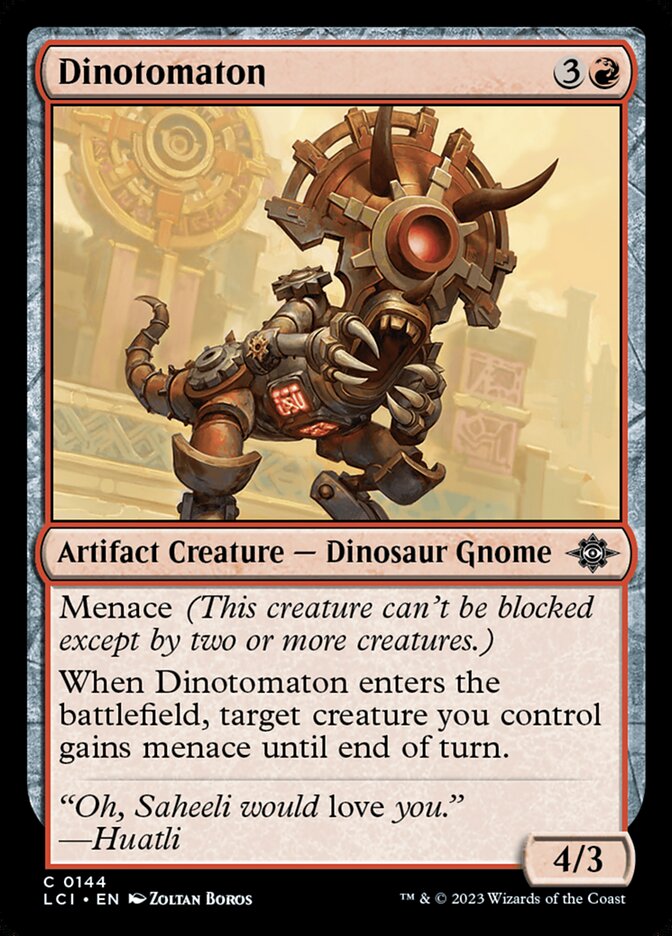 Dinotomaton – Common Magic: The Gathering card from The Lost Caverns of Ixalan (#144)