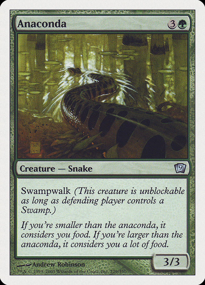 Anaconda – Uncommon Magic: The Gathering card from Ninth Edition (#229)