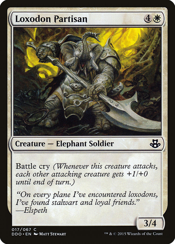Loxodon Partisan – Common Magic: The Gathering card from Duel Decks: Elspeth vs. Kiora (#17)