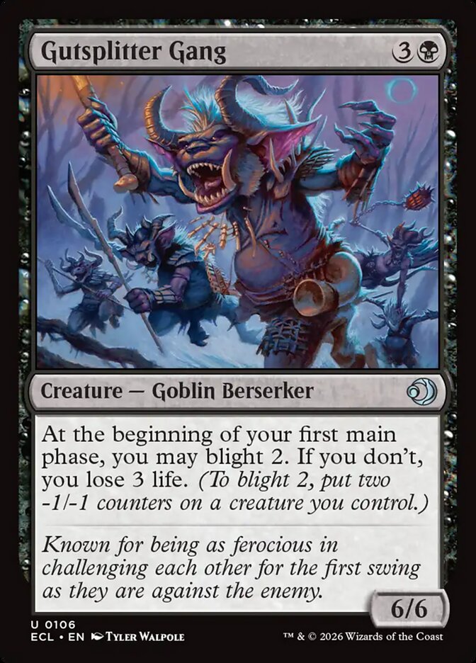 Gutsplitter Gang – Uncommon Magic: The Gathering card from Lorwyn Eclipsed (#106)