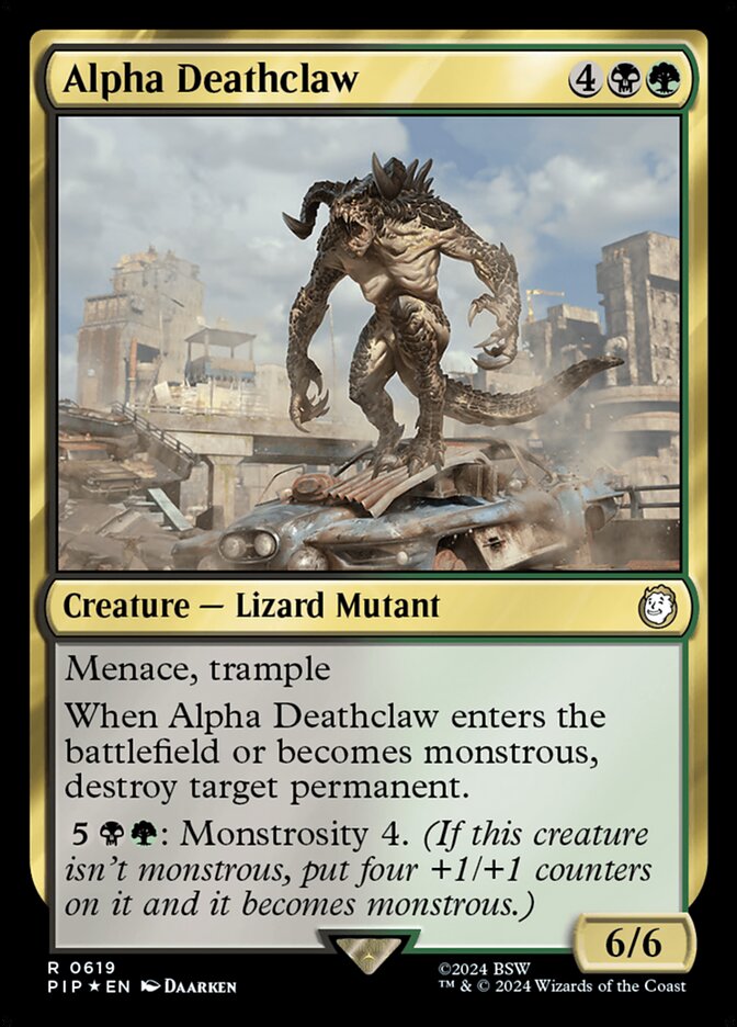 Alpha Deathclaw – Rare Magic: The Gathering card from Fallout (#619)