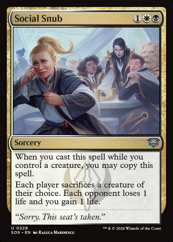Social Snub – Uncommon Magic: The Gathering card from Secrets of Strixhaven (#228)