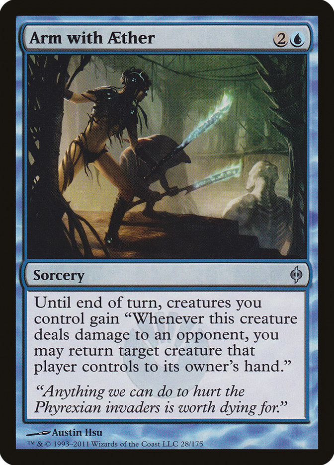 Arm with Aether – Uncommon Magic: The Gathering card from New Phyrexia (#28)