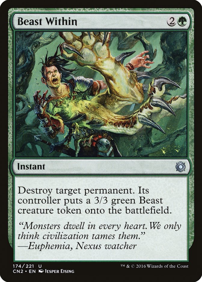 Beast Within – Uncommon Magic: The Gathering card from Conspiracy: Take the Crown (#174)
