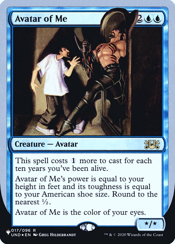 Avatar of Me – Rare Magic: The Gathering card from The List (Unfinity Foil Edition) (#12)