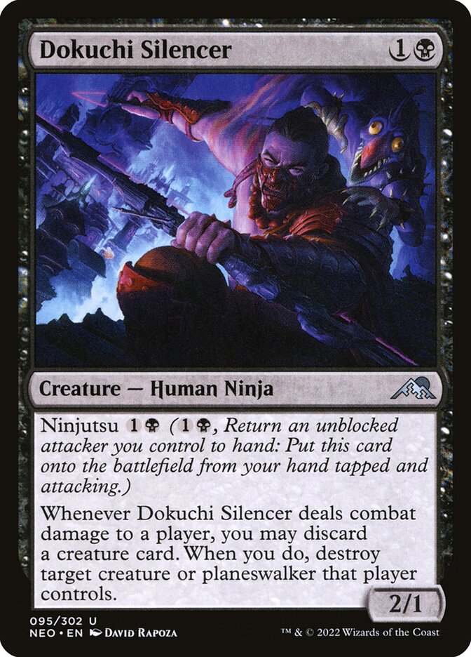 Dokuchi Silencer – Uncommon Magic: The Gathering card from Kamigawa: Neon Dynasty (#95)