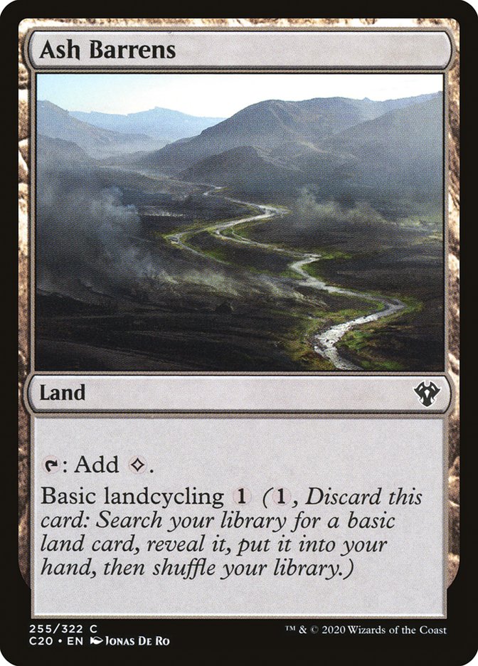 Ash Barrens – Common Magic: The Gathering card from Commander 2020 (#255)