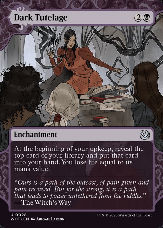 Dark Tutelage – Uncommon Magic: The Gathering card from Wilds of Eldraine: Enchanting Tales (#28)