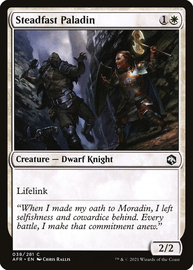 Steadfast Paladin – Common Magic: The Gathering card from Adventures in the Forgotten Realms (#38)