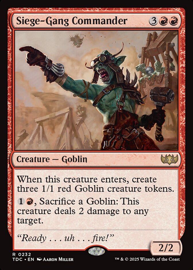 Siege-Gang Commander – Rare Magic: The Gathering card from Tarkir: Dragonstorm Commander (#232)