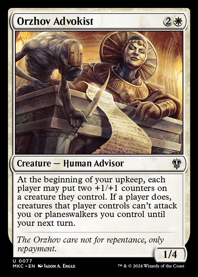 Orzhov Advokist – Uncommon Magic: The Gathering card from Murders at Karlov Manor Commander (#77)