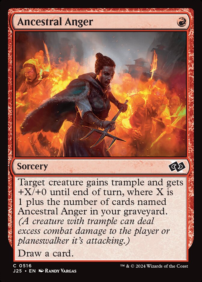 Ancestral Anger – Common Magic: The Gathering card from Foundations Jumpstart (#516)