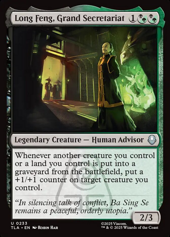 Long Feng, Grand Secretariat – Uncommon Magic: The Gathering card from Avatar: The Last Airbender (#233)
