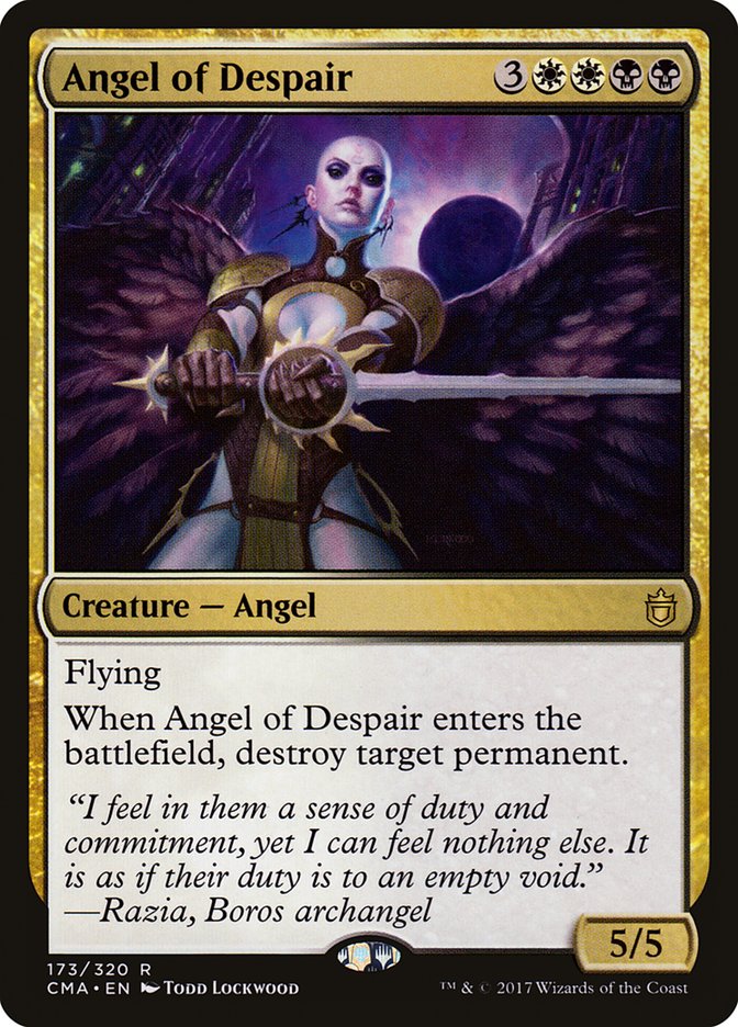 Angel of Despair – Rare Magic: The Gathering card from Commander Anthology (#173)