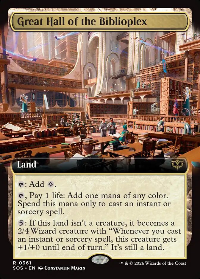 Great Hall of the Biblioplex – Rare Magic: The Gathering card from Secrets of Strixhaven (#361)