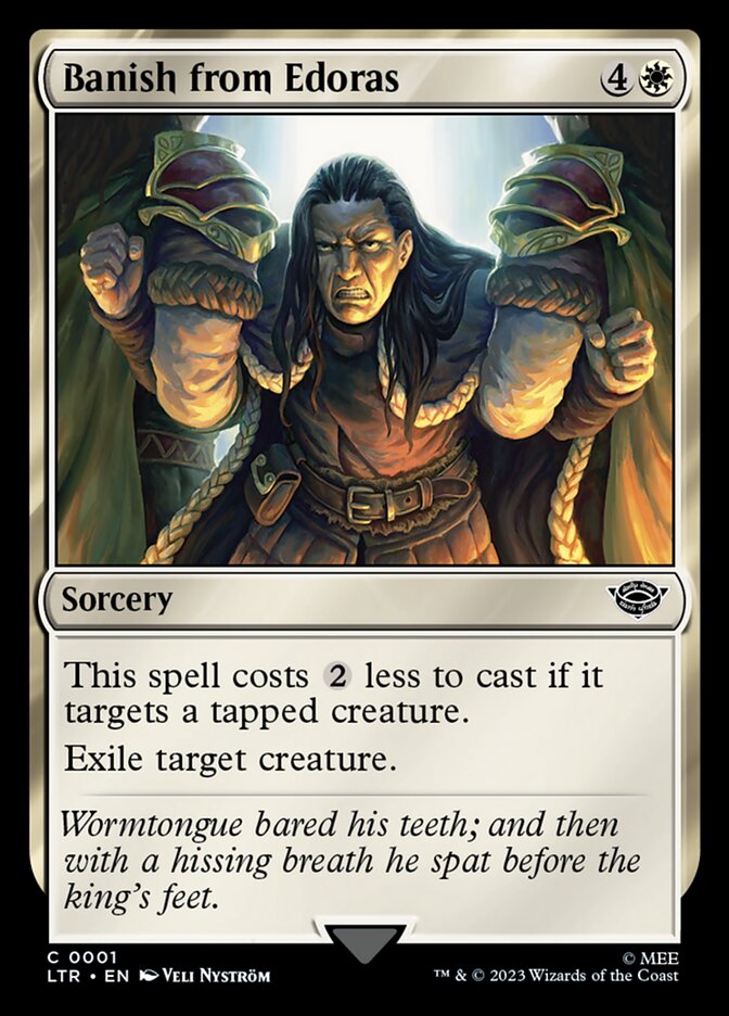 Banish from Edoras – Common Magic: The Gathering card from The Lord of the Rings: Tales of Middle-earth (#1)