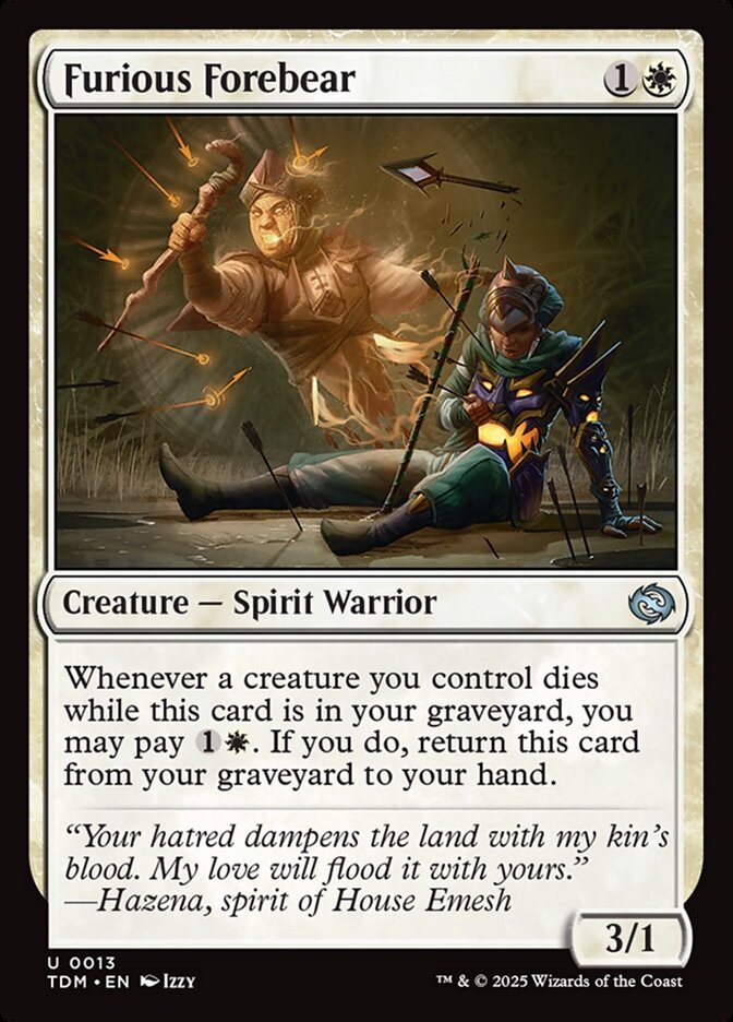Furious Forebear – Uncommon Magic: The Gathering card from Tarkir: Dragonstorm (#13)
