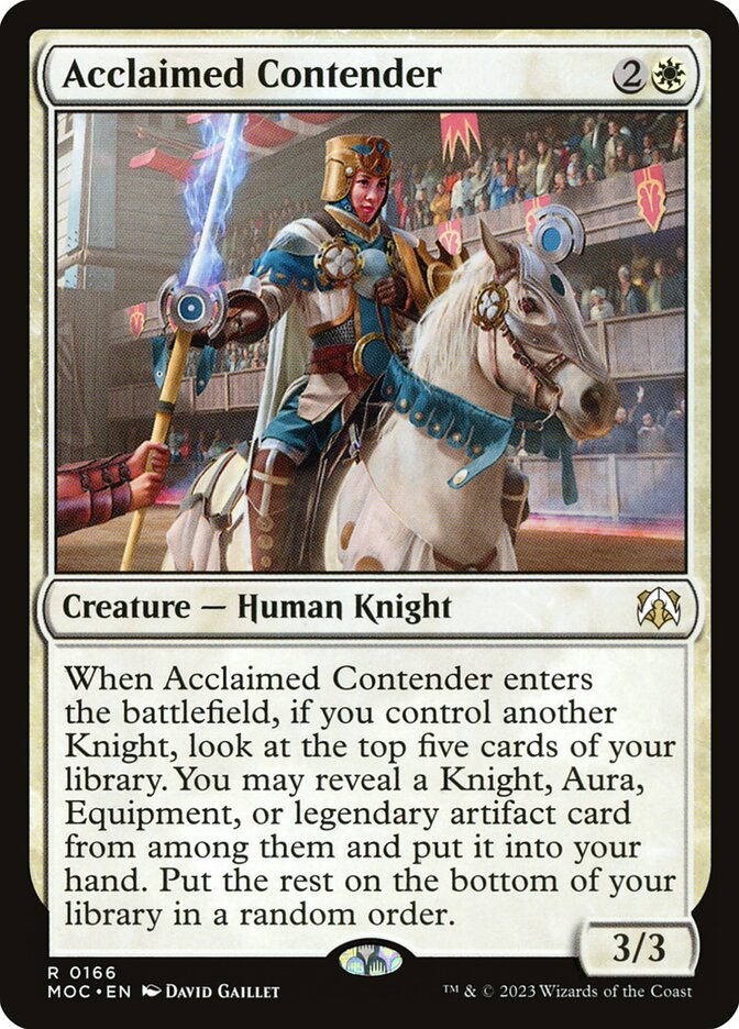 Acclaimed Contender – Rare Magic: The Gathering card from March of the Machine Commander (#166)