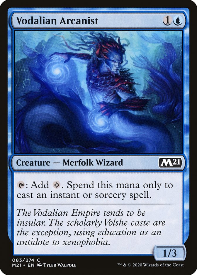 Vodalian Arcanist – Common Magic: The Gathering card from Core Set 2021 (#83)