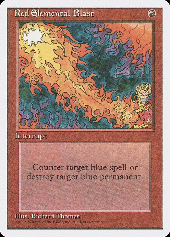 Red Elemental Blast – Common Magic: The Gathering card from Fourth Edition (#218)