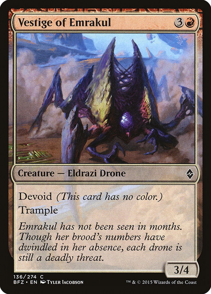 Vestige of Emrakul – Common Magic: The Gathering card from Battle for Zendikar (#136)