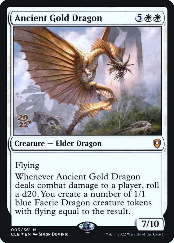 Ancient Gold Dragon – Mythic Magic: The Gathering card from Battle for Baldur's Gate Promos (#3s)