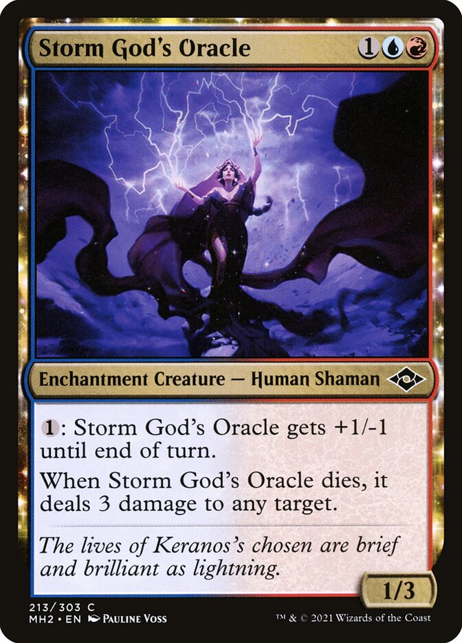 Storm God's Oracle – Common Magic: The Gathering card from Modern Horizons 2 (#213)