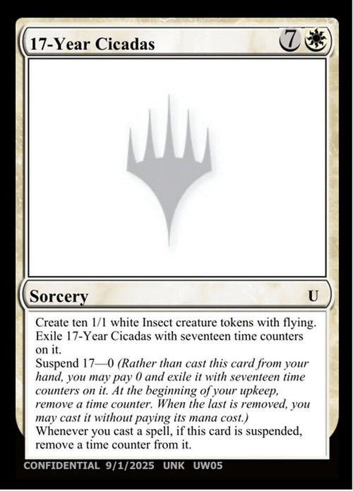 17-Year Cicadas – Uncommon Magic: The Gathering card from Unknown Event (#UW05c)