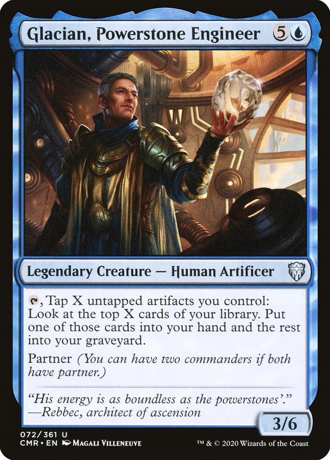 Glacian, Powerstone Engineer – Uncommon Magic: The Gathering card from Commander Legends (#72)