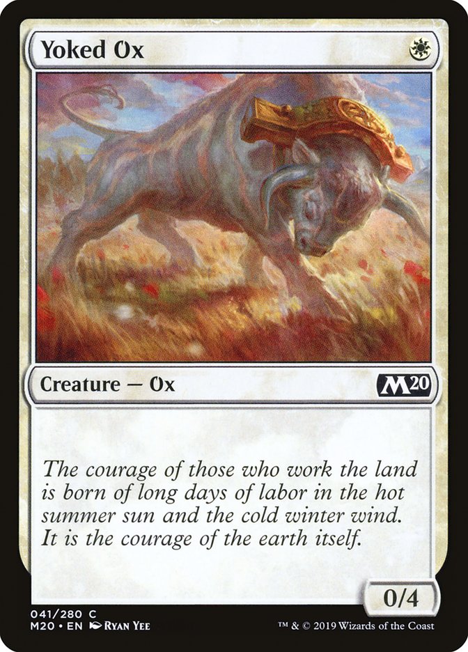 Yoked Ox – Common Magic: The Gathering card from Core Set 2020 (#41)
