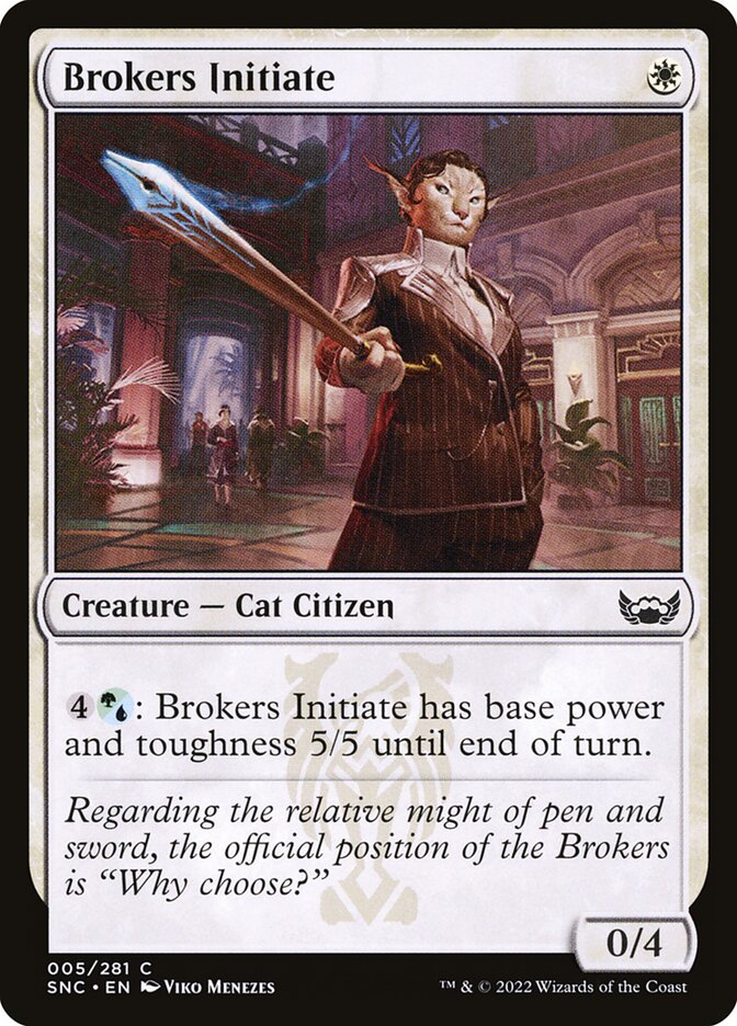 Brokers Initiate – Common Magic: The Gathering card from Streets of New Capenna (#5)