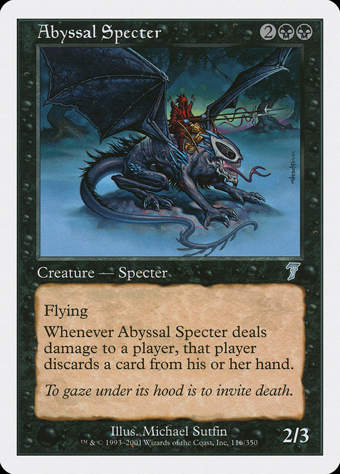 Abyssal Specter – Uncommon Magic: The Gathering card from Seventh Edition (#116)