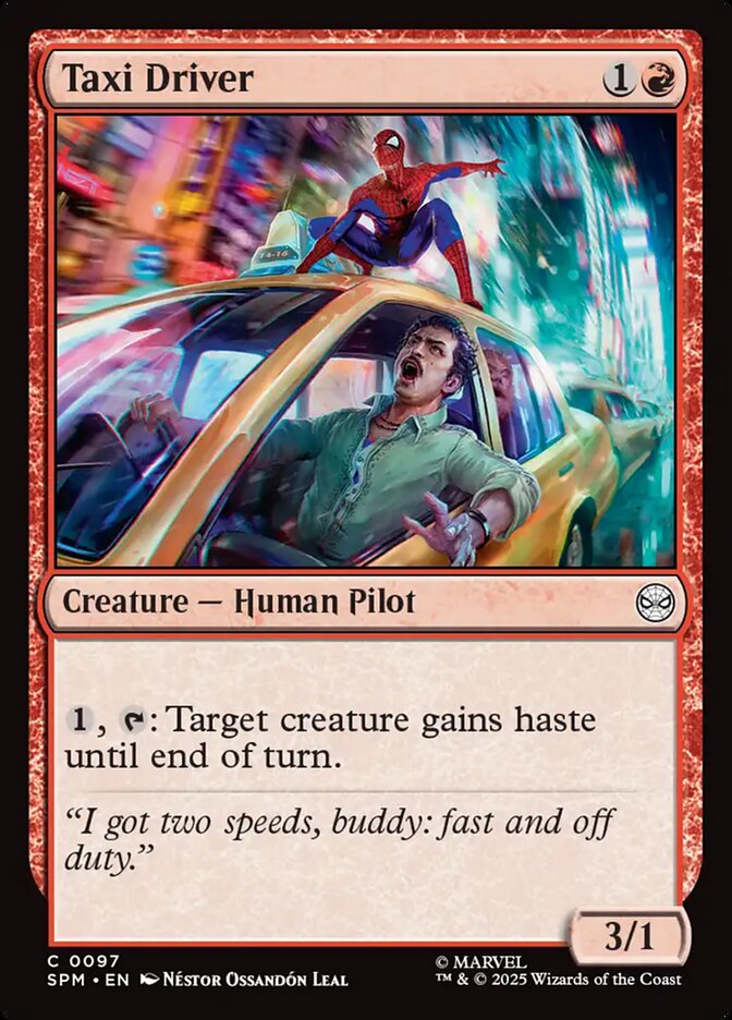 Taxi Driver – Common Magic: The Gathering card from Marvel's Spider-Man (#97)