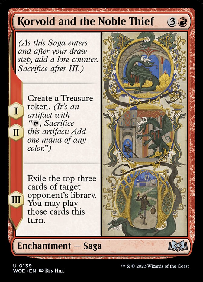 Korvold and the Noble Thief – Uncommon Magic: The Gathering card from Wilds of Eldraine (#139)
