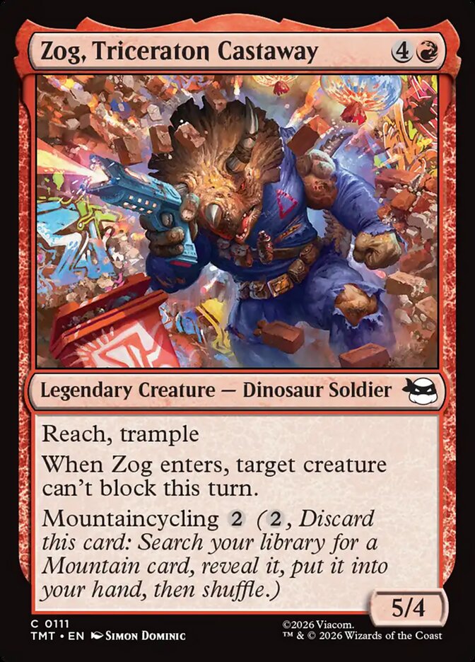 Zog, Triceraton Castaway – Common Magic: The Gathering card from Teenage Mutant Ninja Turtles (#111)