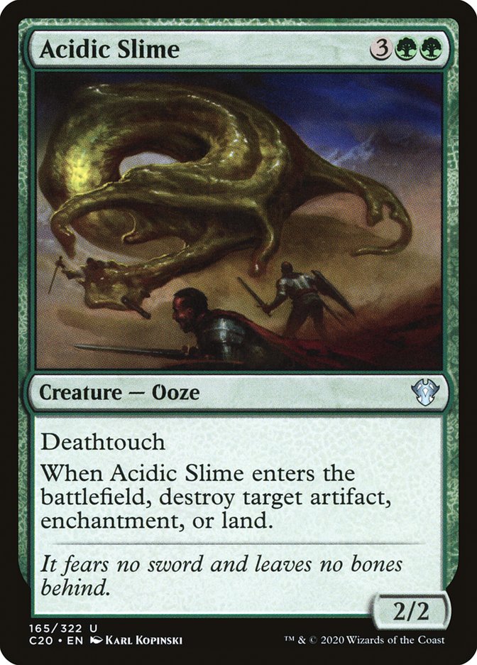 Acidic Slime – Uncommon Magic: The Gathering card from Commander 2020 (#165)