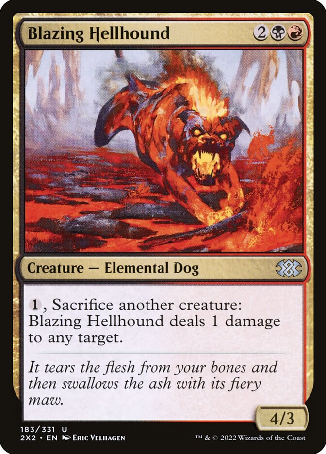Blazing Hellhound – Uncommon Magic: The Gathering card from Double Masters 2022 (#183)