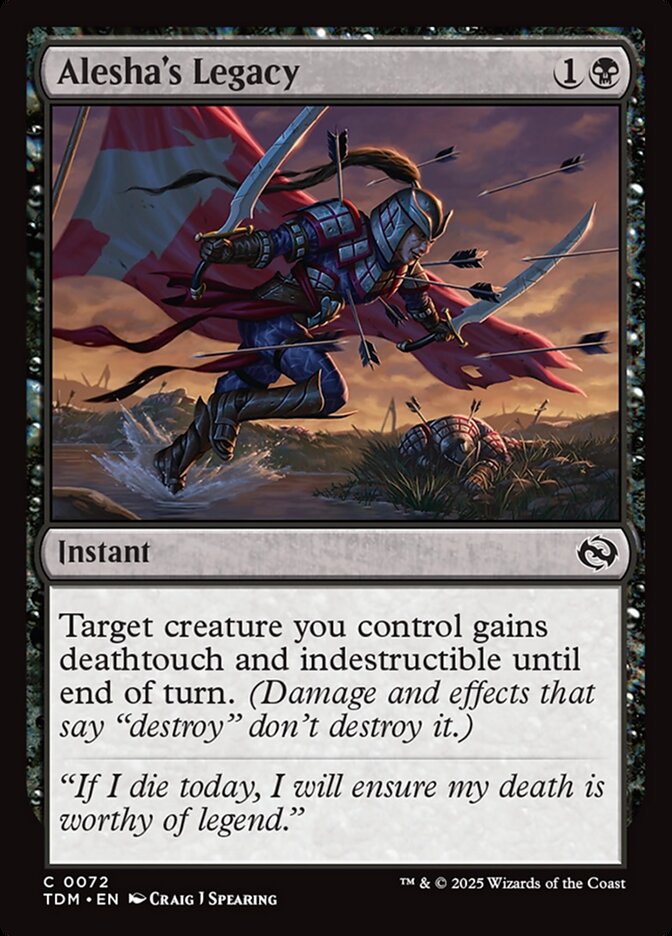 Alesha's Legacy – Common Magic: The Gathering card from Tarkir: Dragonstorm (#72)