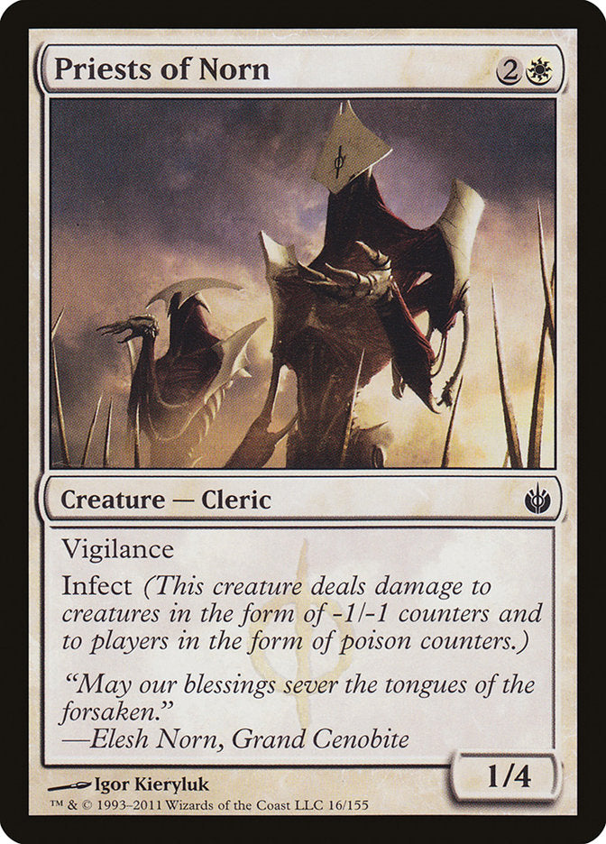 Priests of Norn – Common Magic: The Gathering card from Mirrodin Besieged (#16)