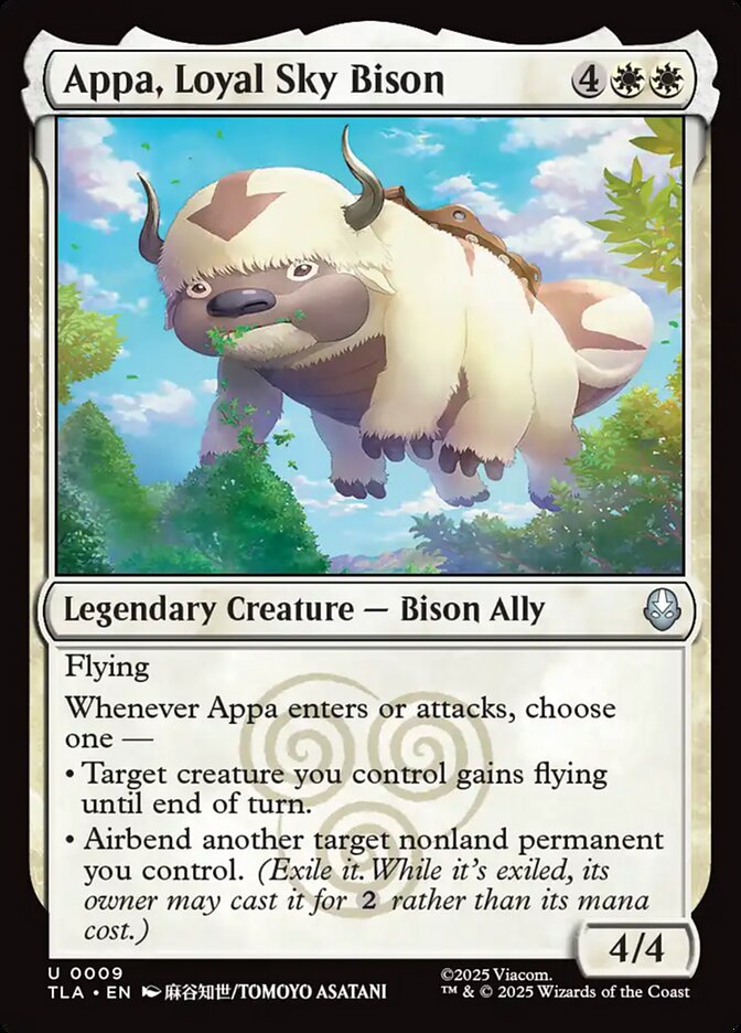 Appa, Loyal Sky Bison – Uncommon Magic: The Gathering card from Avatar: The Last Airbender (#9)