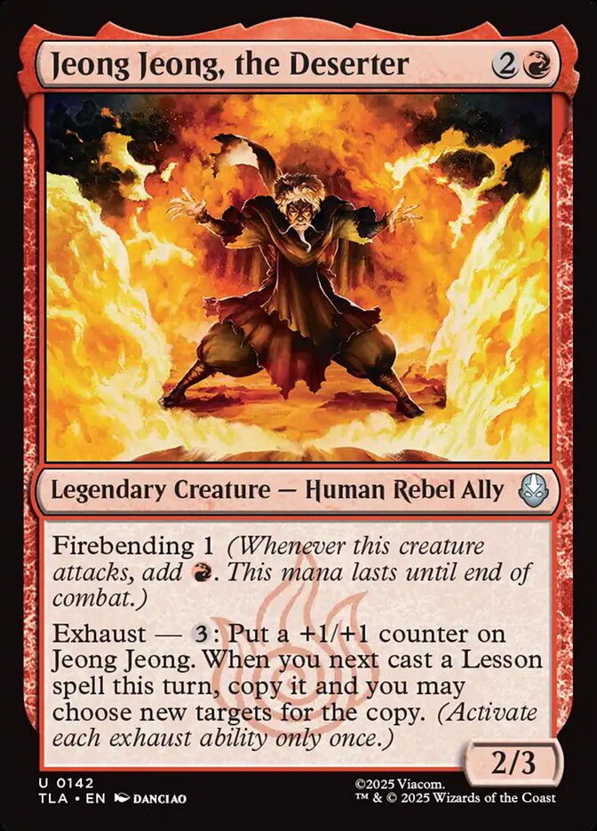 Jeong Jeong, the Deserter – Uncommon Magic: The Gathering card from Avatar: The Last Airbender (#142)