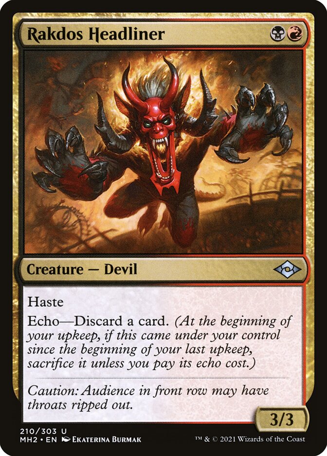 Rakdos Headliner – Uncommon Magic: The Gathering card from Modern Horizons 2 (#210)