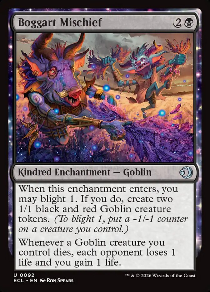 Boggart Mischief – Uncommon Magic: The Gathering card from Lorwyn Eclipsed (#92)