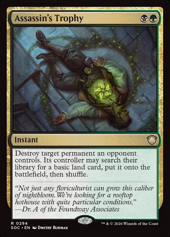 Assassin's Trophy – Rare Magic: The Gathering card from Secrets of Strixhaven Commander (#294)