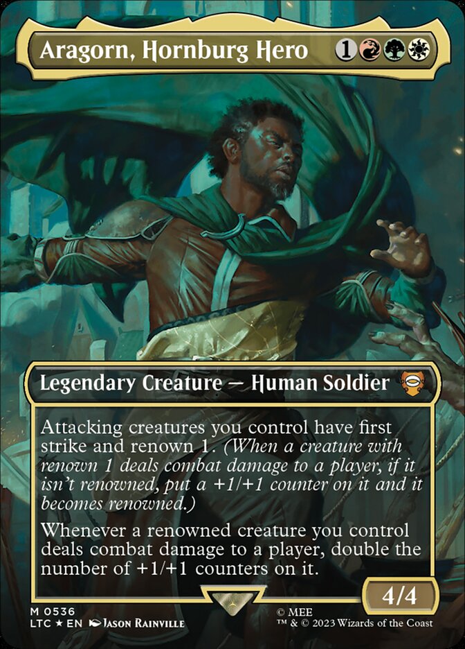 Aragorn, Hornburg Hero – Mythic Magic: The Gathering card from Tales of Middle-earth Commander (#536)