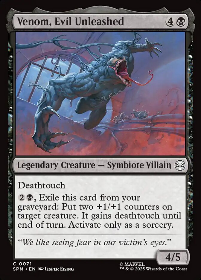 Venom, Evil Unleashed – Common Magic: The Gathering card from Marvel's Spider-Man (#71)